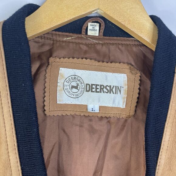 VTG Deerskin Leather Jacket Mens L Geniune Leather Grandpa Chore Barn Farm - Picture 3 of 11